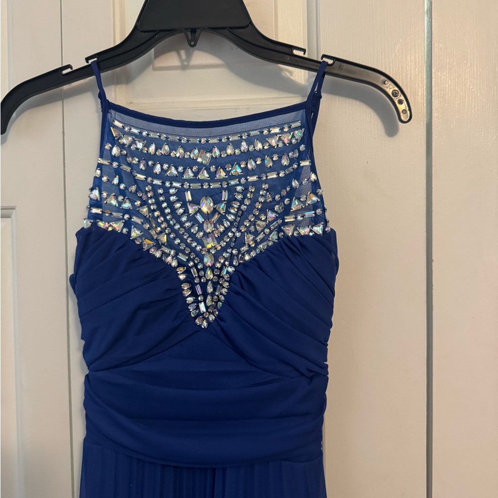 B Darlin Royal Blue Embellished Prom Dress